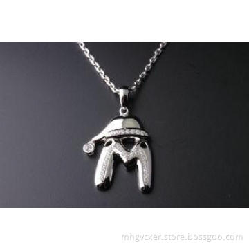 Jewellry 925 sterling silver cz pendant / large silver pend